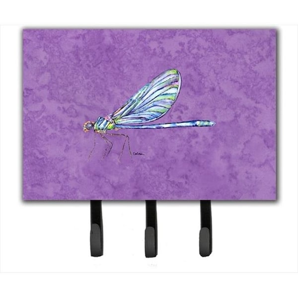 Carolines Treasures Carolines Treasures 8865TH68 6 x 9 In. Dragonfly on Purple Leash or Key Holder 8865TH68 - main